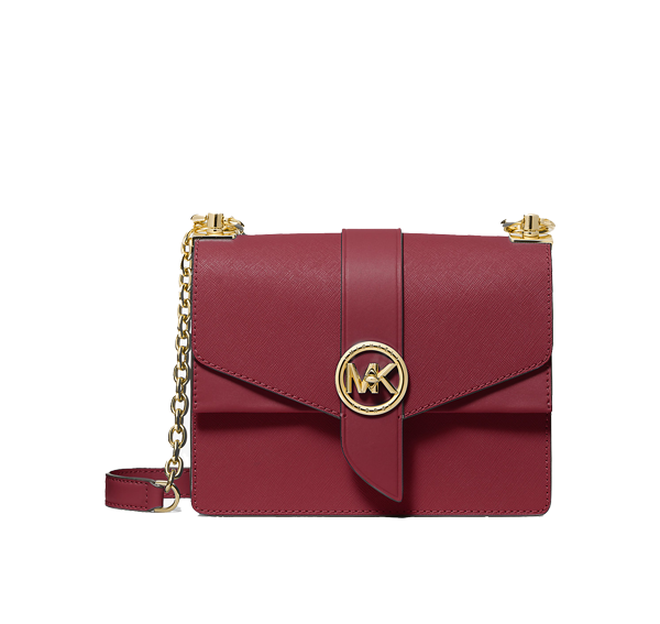 Michael Kors Women's Greenwich Small Saffiano Leather Crossbody Bag Deep Red