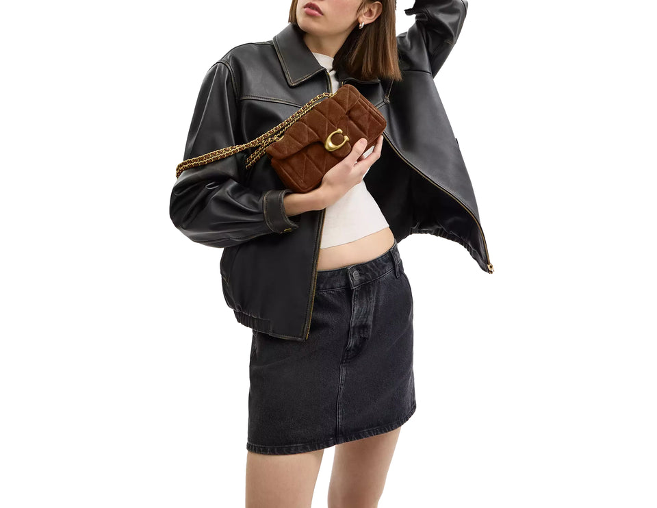 Coach Women's Tabby Shoulder Bag 20 With Quilting Suede/Brass/Warm Brown