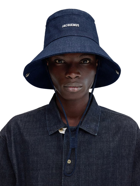 Jacquemus Unisex The de-Nîmes Denim Bucket Hat Navy