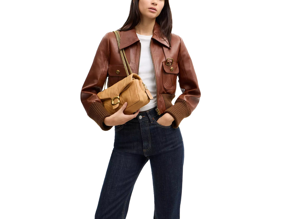 Coach Women's Tabby Shoulder Bag 26 With Quilting Brass/Biscuit