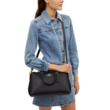 Coach Women's Georgia Satchel Bag Gold/Black