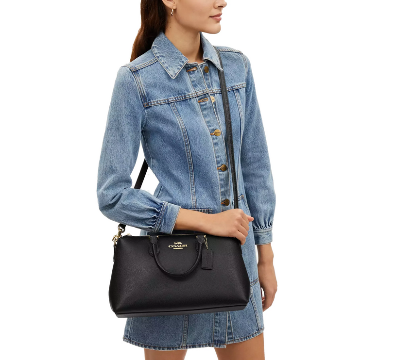 Coach Women's Georgia Satchel Bag Gold/Black