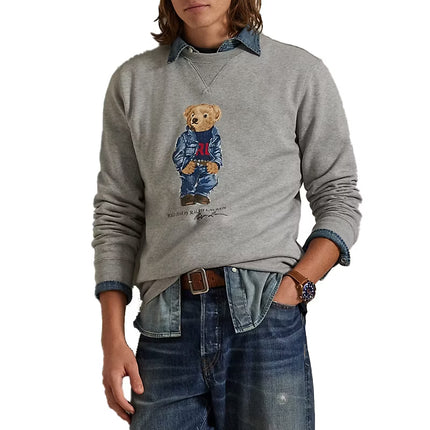 Polo Ralph Lauren Men's Polo Bear Fleece Sweatshirt Andover Heather Denim Bear