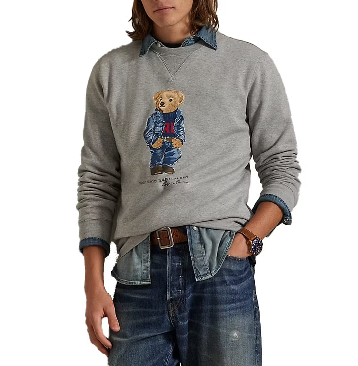 Polo Ralph Lauren Men's Polo Bear Fleece Sweatshirt Andover Heather Denim Bear