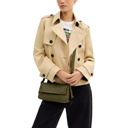 Coach Women's Etta Small Flap Shoulder Bag Gunmetal/Olive