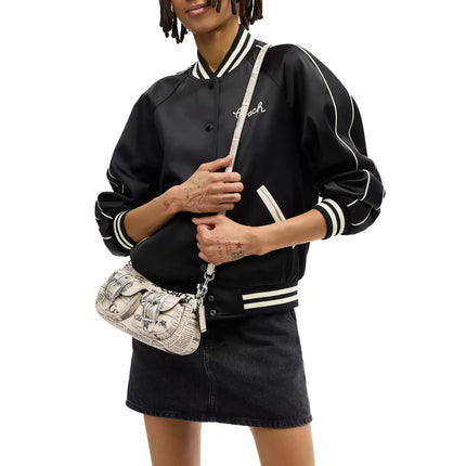 Coach Women's Ashton Shoulder Bag With Newspaper Print Silver/Chalk Multi