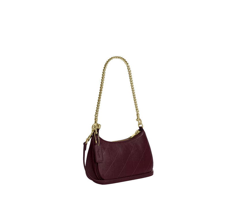 Coach Women's Teri Mini Crossbody Bag With Quilting Gold/Merlot