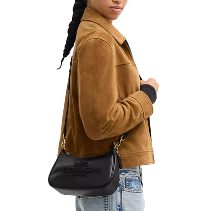 Coach Women's Teri Shoulder Bag With Beaded Coach Graphic Gold/Black