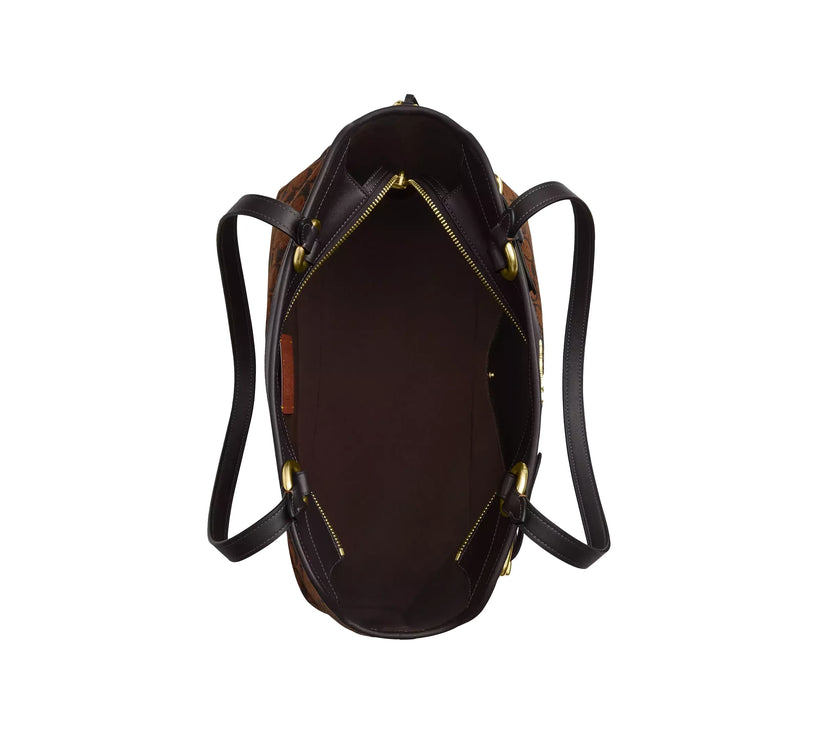 Coach Women's Easton Tote Bag In Signature Chenille Smooth Leather/Gold