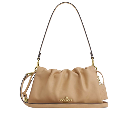 Coach Women's Faye Shoulder Bag With Ruching Gold/Tan