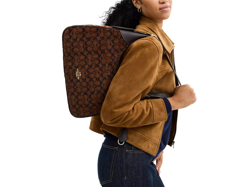 Coach Women's Ella Shoulder Bag In Signature Chenille Gold