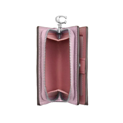 Coach Women's Boxed Snap Wallet And Picture Frame Charm In Signature Canvas Signature Canvas Pink/Silver