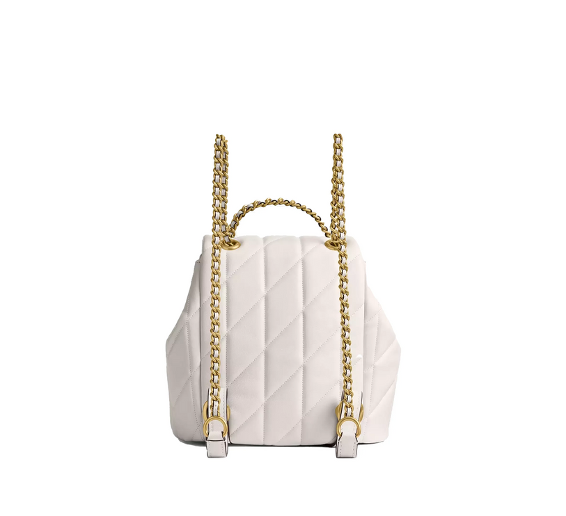 Coach Women's Tabby Backpack With Pillow Quilting Brass/Chalk