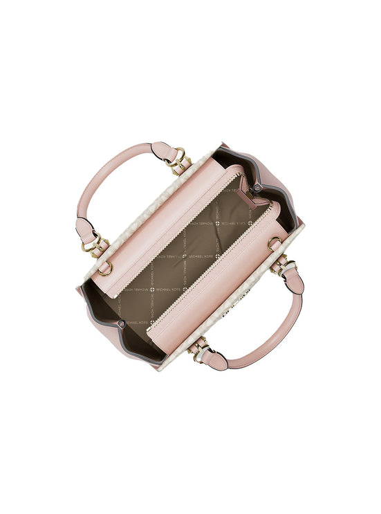 Michael Kors Women's Marilyn Small Signature Logo Messenger Bag Powder Blush Multi