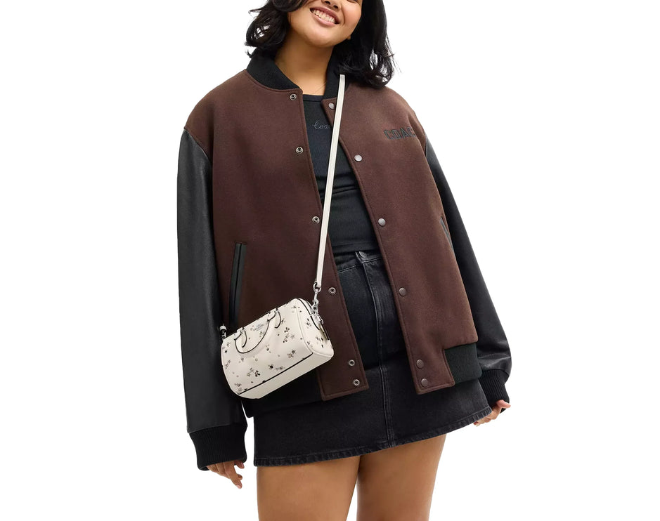 Coach Women's Mini Rowan Crossbody Bag With Star Print White/Silver