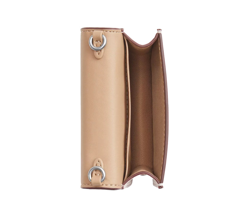 Coach Women's Mini Wallet On A Chain With Sparkly Butterfly Print Novelty Leather/Silver