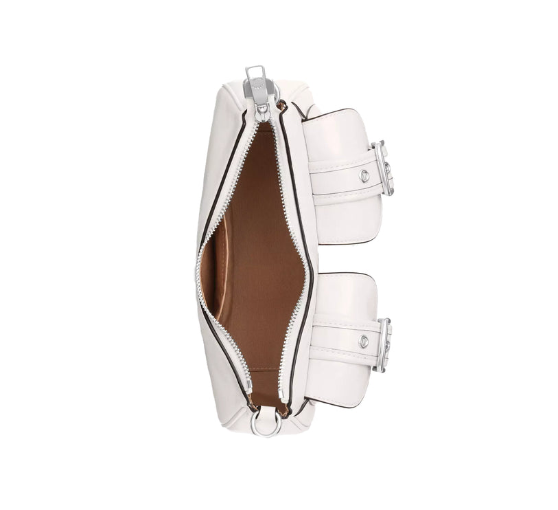 Coach Women's Ashton Bag Glazed Leather White/Silver