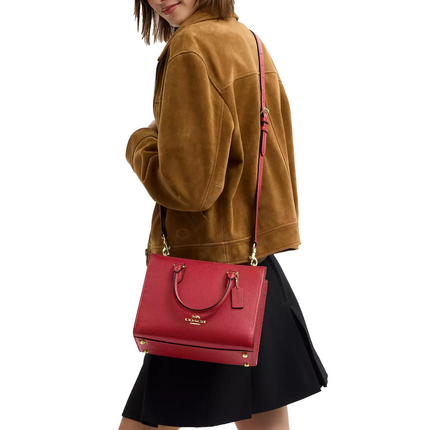 Coach Women's Maggie Small Tote Bag Gold/True Red