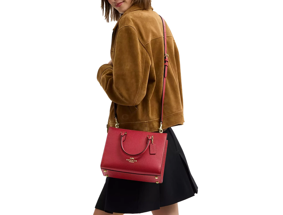 Coach Women's Maggie Small Tote Bag Gold/True Red