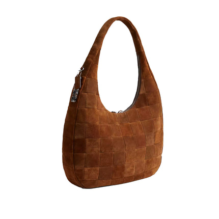Coach Women's Alter/Ego Large Crescent Shoulder Bag In Upcrafted Suede upcrafted™ Leather/Warm Brown