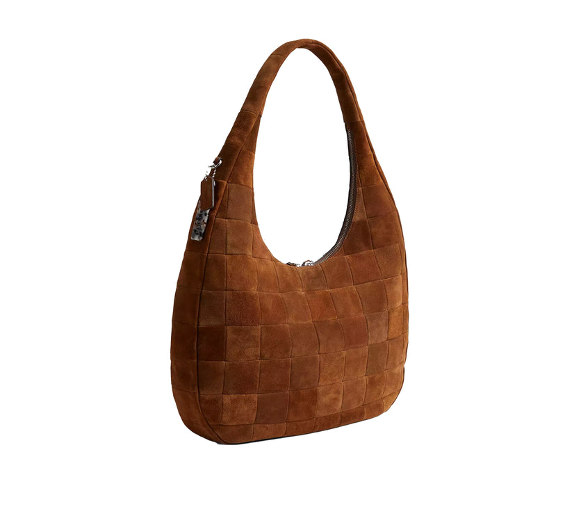 Coach Women's Alter/Ego Large Crescent Shoulder Bag In Upcrafted Suede upcrafted™ Leather/Warm Brown