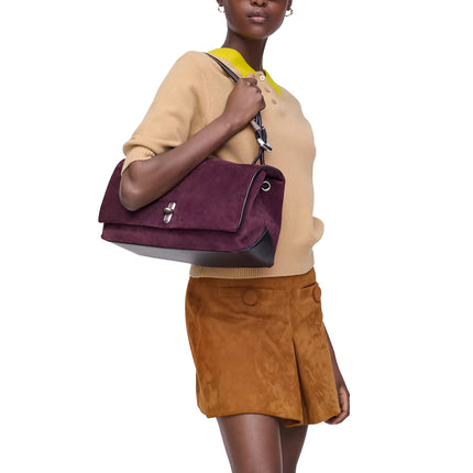 Marc Jacobs Women's The Suede Large Dual Dark Plum