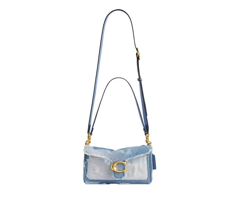 Coach Women's Tabby Shoulder Bag 26 With Repurposed Denim Patchwork Brass/Denim