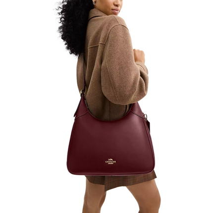 Coach Women's Ella Shoulder Bag Gold/Maroon