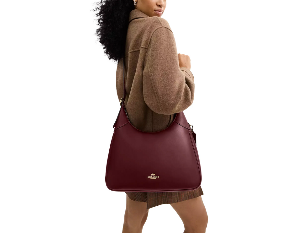 Coach Women's Ella Shoulder Bag Gold/Maroon