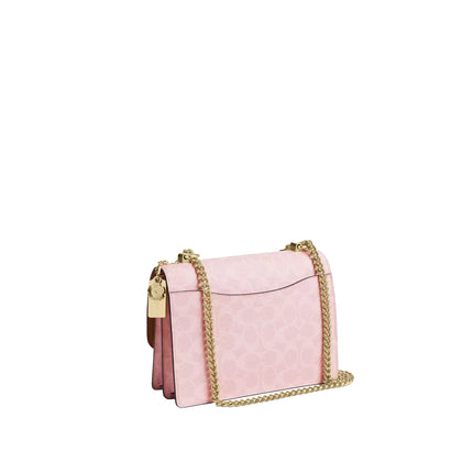 Coach Women's Klare Crossbody Bag In Signature Canvas With Charms Gold/Powder Pink