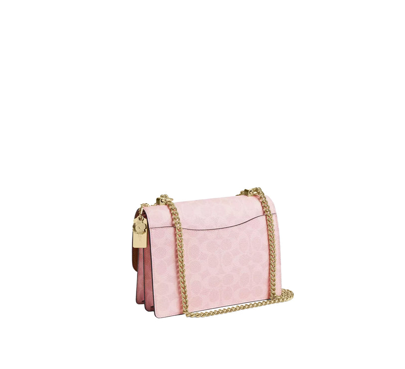 Coach Women's Klare Crossbody Bag In Signature Canvas With Charms Gold/Powder Pink