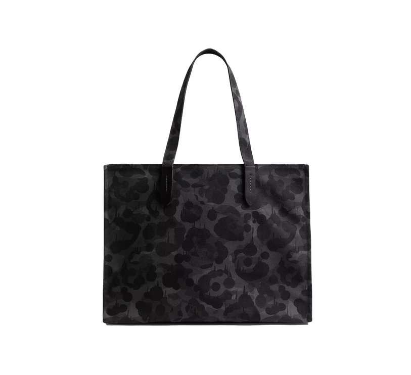 Coach Unisex Tote With Camo Print And Rexy Charcoal Multi