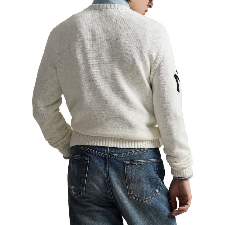 Polo Ralph Lauren Men's Polo Ralph Lauren Yankees Bear Sweater Deckwash White Combo