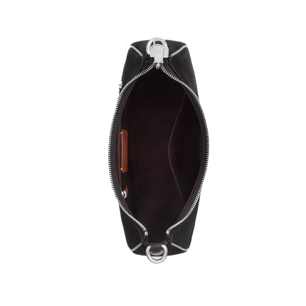 Coach Women's Teri Hobo Bag With Cherry Charm Suede Black/Silver