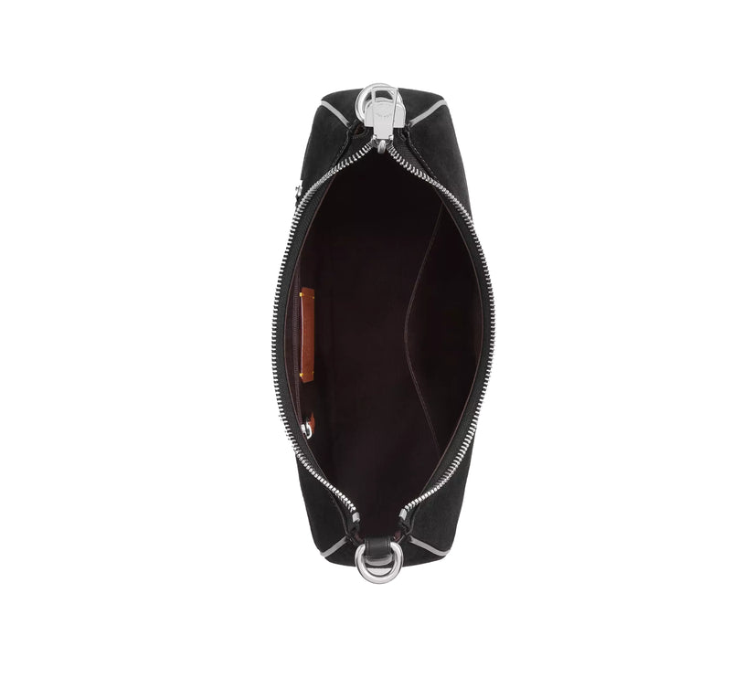 Coach Women's Teri Hobo Bag With Cherry Charm Suede Black/Silver