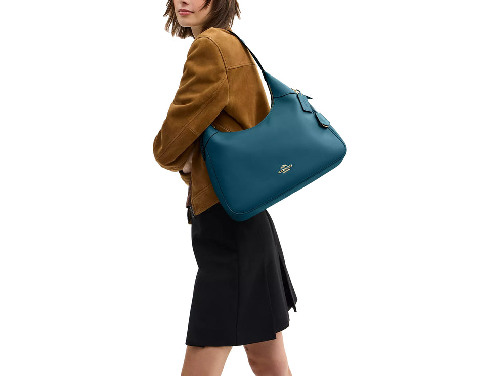Coach Women's Ella Shoulder Bag Gold/Teal Ink