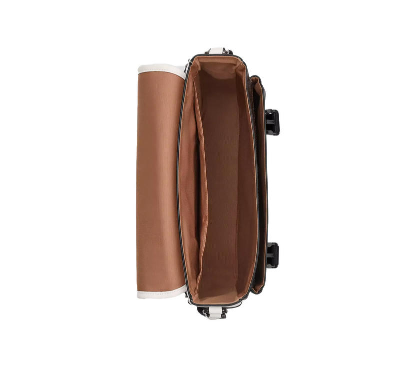 Coach Unisex Racer Messenger Bag In Blocked Signature Canvas Walnut/Chalk