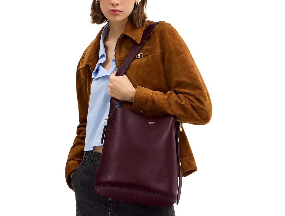 Coach Women's Bleecker Bucket Bag Brass/Merlot