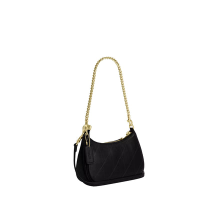 Coach Women's  Teri Mini Crossbody Bag With Quilting Gold/Black
