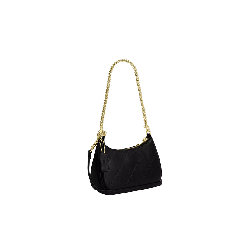 Coach Women's  Teri Mini Crossbody Bag With Quilting Gold/Black