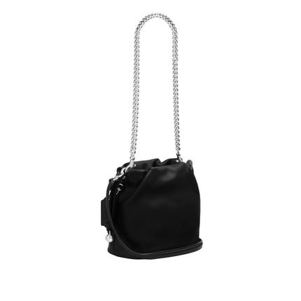 Coach Women's Faye Mini Drawstring Bag With Ruching Black/Silver