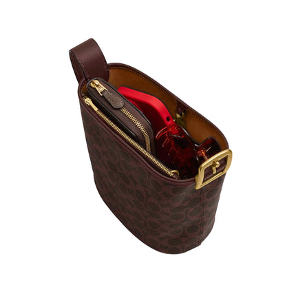 Coach Women's Bleecker Bucket Bag 21 In Signature Canvas Brass