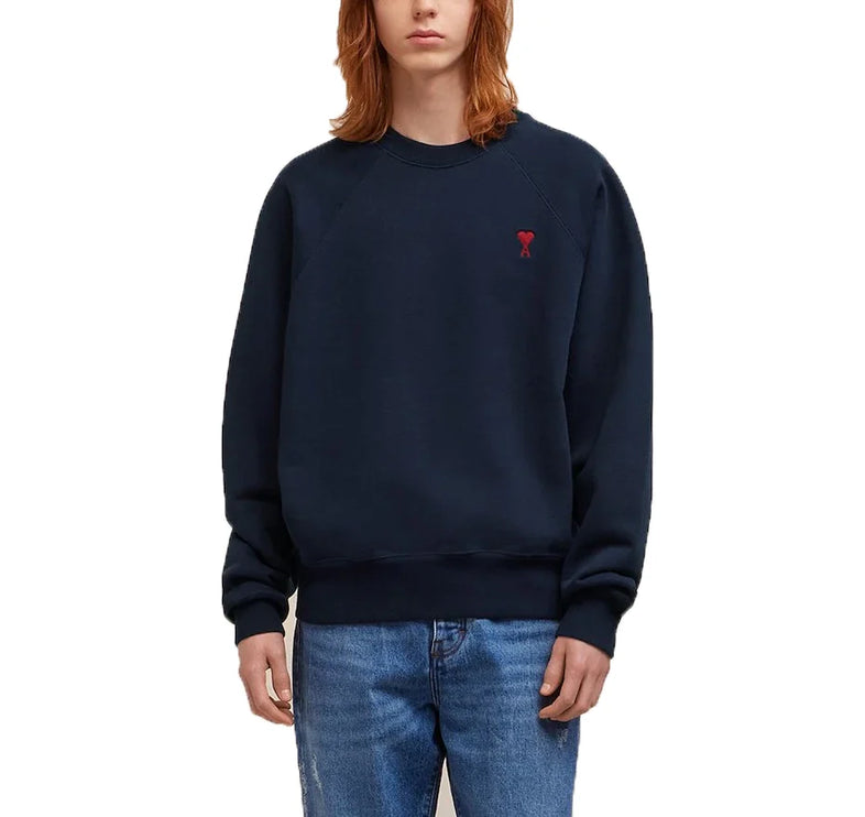 AMI Alexandre Mattiussi Unisex Ami de Coeur Sweatshirt Small Logo Night Blue