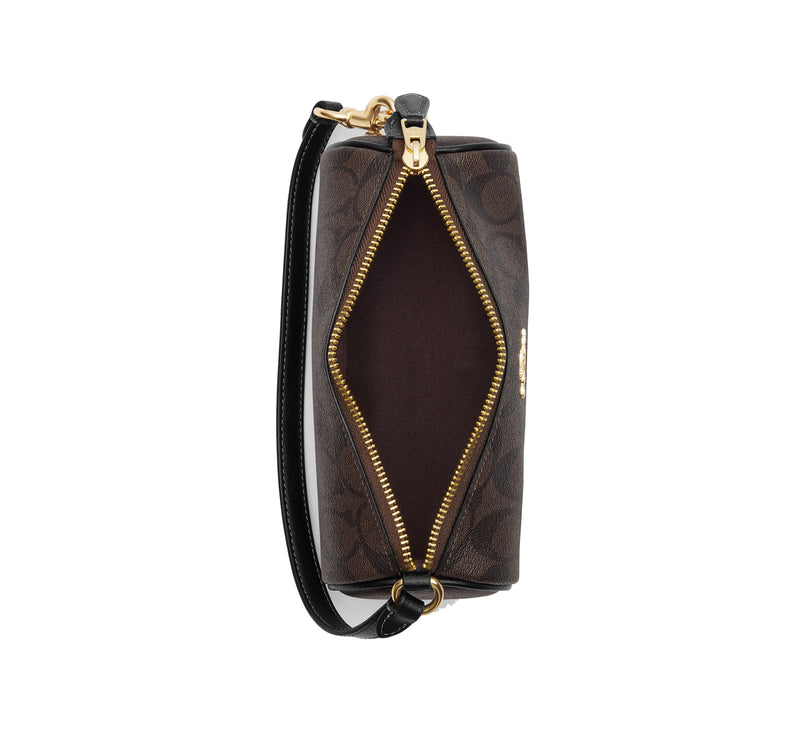 Coach Women's Nolita Barrel Bag In Signature Canvas Gold/Brown Black