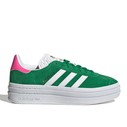 Adidas Women's Gazelle Bold Shoes Green/Cloud White/Lucid Pink IG3136