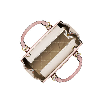 Michael Kors Women's Marilyn Small Color-Block Saffiano Leather Messenger Bag Powder Blush Multi