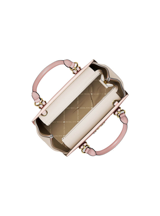 Michael Kors Women's Marilyn Small Color-Block Saffiano Leather Messenger Bag Powder Blush Multi