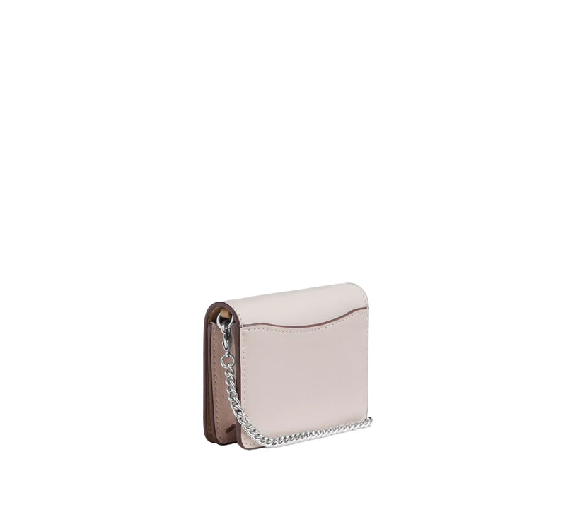 Coach Women's Mini Wallet On A Chain With Sparkly Butterfly Print Novelty Leather/Silver