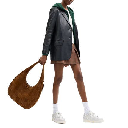 Coach Women's Alter/Ego Large Crescent Shoulder Bag In Upcrafted Suede upcrafted™ Leather/Warm Brown