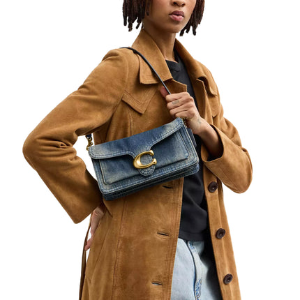 Coach Women's Tabby Shoulder Bag 26 In Regenerative Cotton Denim Brass/Dark Indigo